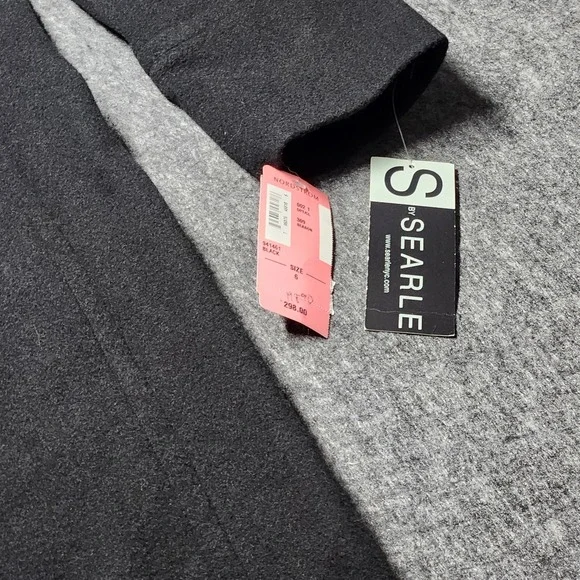 S by Searle Wool Cashmere Black Ankle Length Double Breasted Overcoat Coat 6 NWT